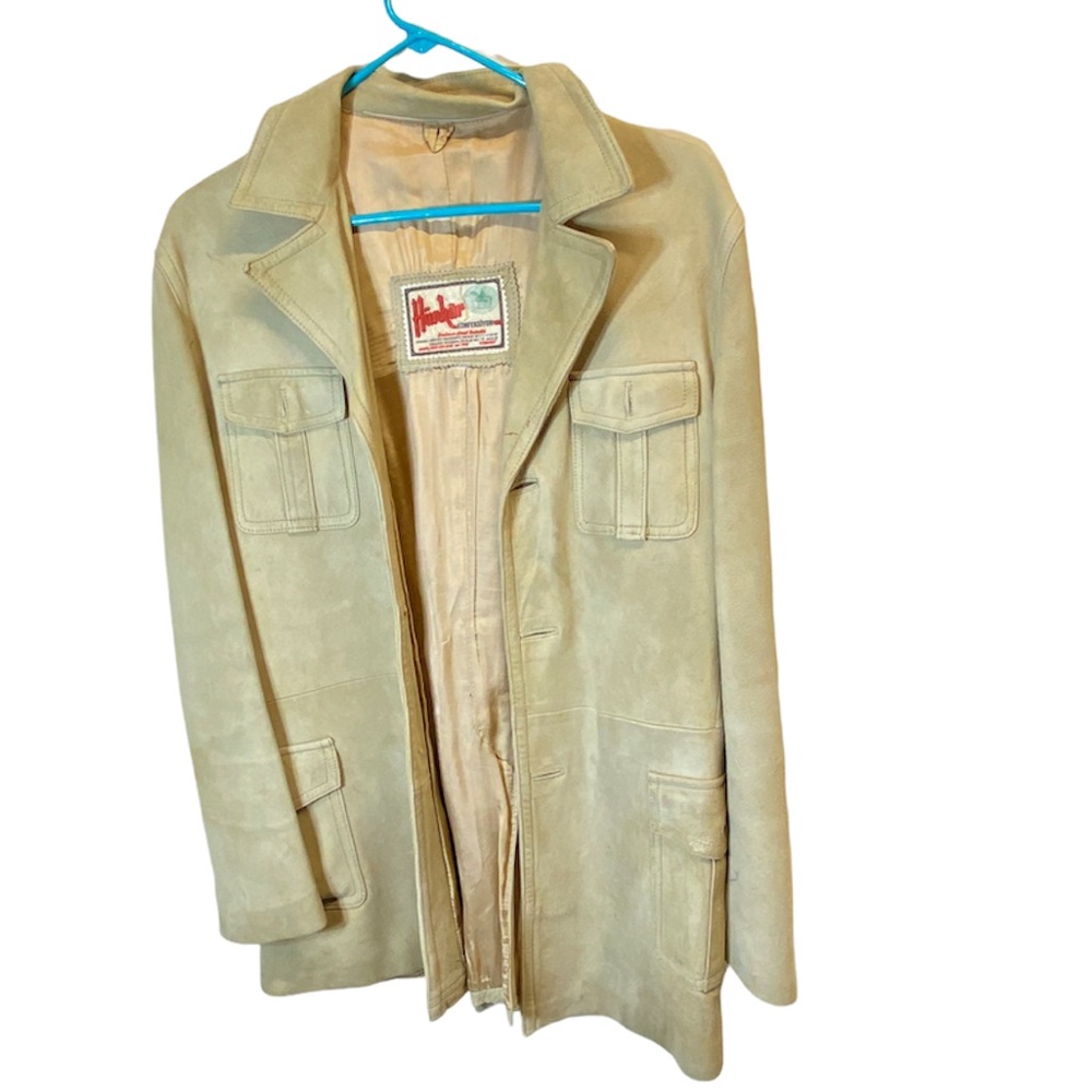Vintage Tan Suede Safari Jacket